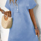 Blue Textured Mini Dress