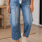 Blue Tie Ankle Jeans