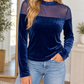 Blue Velvet Sheer Top