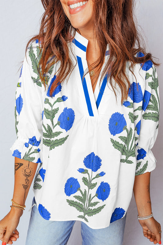 Blue Wild Flower Blouse