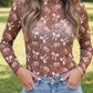 Brown Game Day Mesh Top