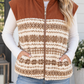 Brown Geometric Vest