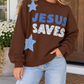 Brown JESUS SAVES Sweatshirt