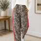 Brown Leopard Elastic Jeans