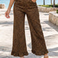 Brown Leopard Ruffled Jeans