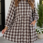 Brown Plaid Mini Dress