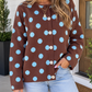 Brown Polka Dot Button Cardigan