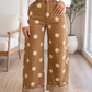 Brown Polka Dot Casual Jeans