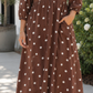 Brown Polka Dot Plus Dress