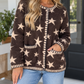 Brown Star Pattern Cardigan