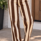 Brown Stripe Casual Jeans