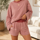 Brown Stripe Casual Set