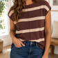 Brown Stripe Knit Sweater
