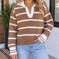 Brown Stripe Plus Sweater