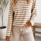 Brown Stripe Textured Top
