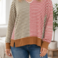 Brown Striped Plus Blouse