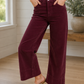 Burgundy High Waist Pants