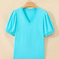 V Neck Puff Blouse *multiple colors* RTS