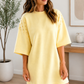 Yellow Eyelet Embroidered Shirt Dress