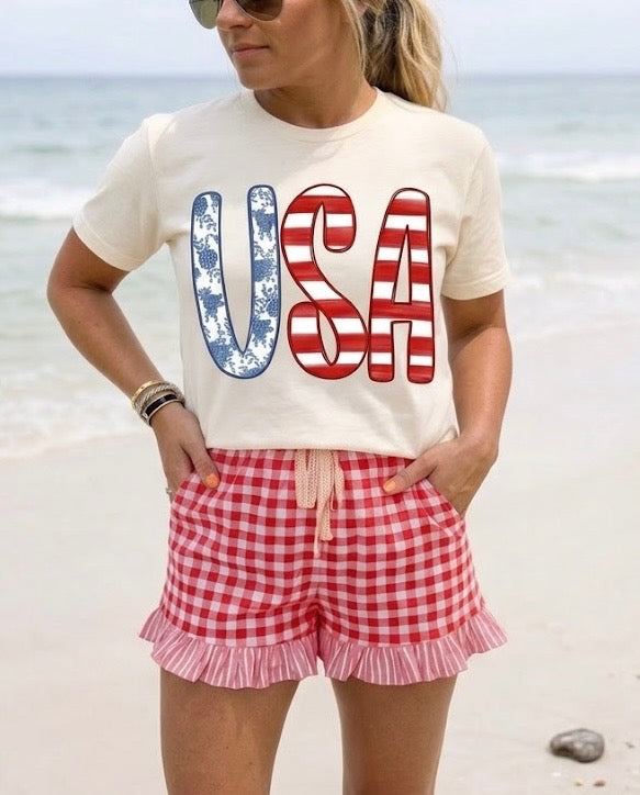 Gingham Ruffle Shorties RTS
