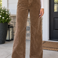 Camel Corduroy Straight Leg Pants