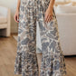 Camo Print Wide Leg Casual Pants