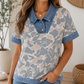 Camo Denim Polo Top