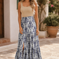 Blue Boho Maxi Skirt