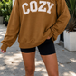 Chestnut COZY Embroidered Sweatshirt