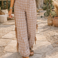 Chestnut Plaid Bow Detail Pants