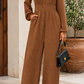 Chestnut Shirred Jumpsuit