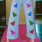 Christmas Tree Patched Jeans RTS