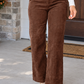 Coffee Elastic Corduroy Pants