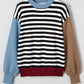 Colorblock Stripe Panel Sweater