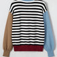 Colorblock Stripe Panel Sweater