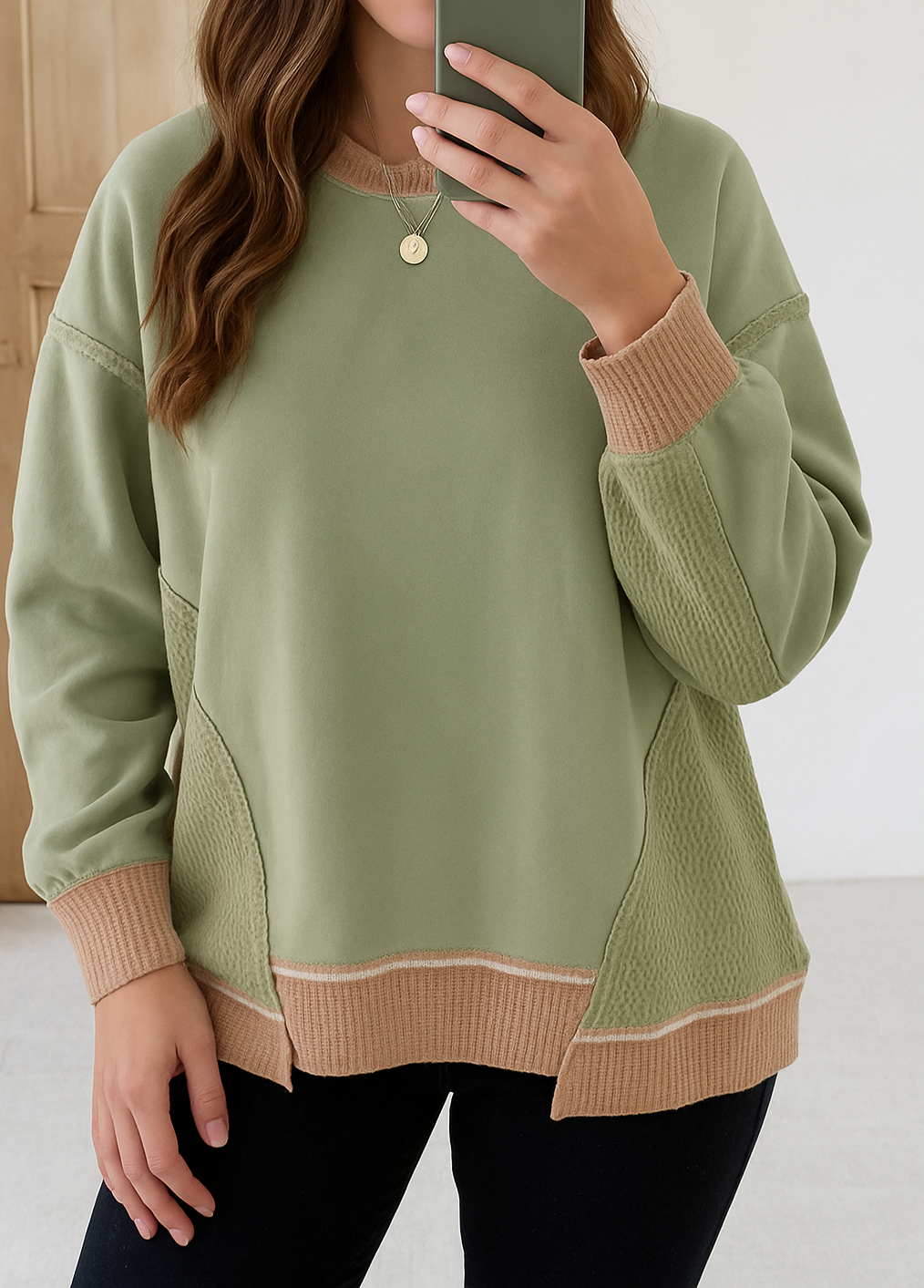Colorblock Oversized Sweatshirt
