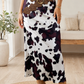 Cow Print Zip Up Skirt