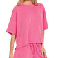Ribbed Short Sleeve Zenana Set