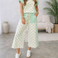 Polka Dot Patchwork Wide Leg Pants Set