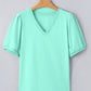 V Neck Puff Blouse *multiple colors* RTS