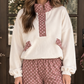 Beige Polka Dot Collared Top