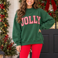Green JOLLY Embroidered Sweatshirt