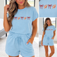 Blue Embroidered Football Set RTS