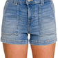 Utility-Pocket Denim Short Zenana