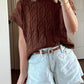 Dark Brown Cable Sweater