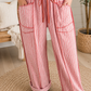 Red Plaid Elastic Pants