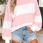 Pink Polka Dot Patchwork Top