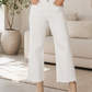 White Raw Hem Jeans