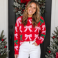 Bow Pearl Christmas Sweater