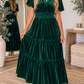 Green Velvet Plus Dress